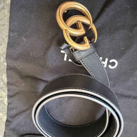 Gucci Black Leather Belt